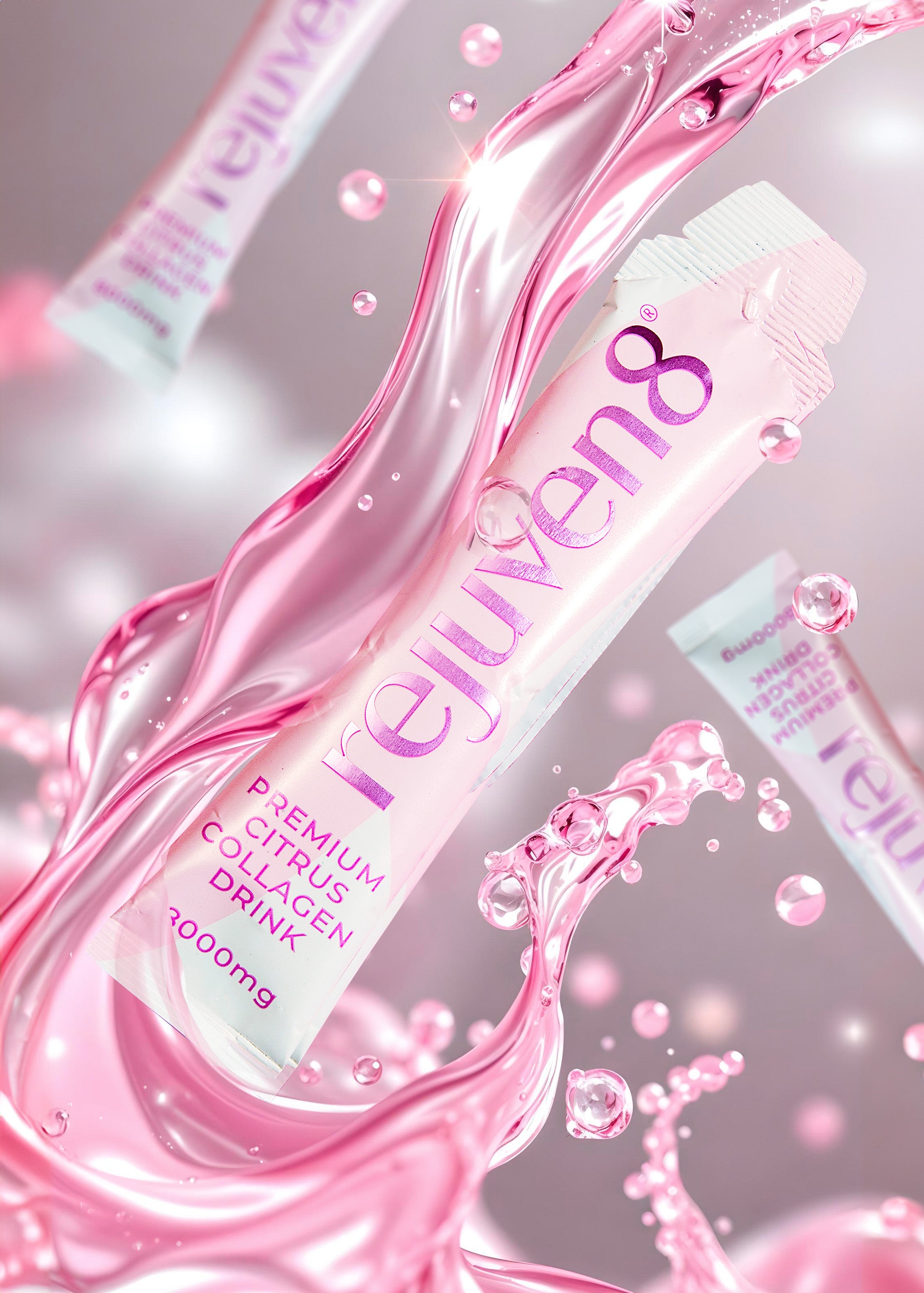 (Clearance, Past Best Before June 2025) Rejuven8 Premium Hydrolysed Marine Liquid Collagen Drink 8000mg, 14 sachets 14 x 30ml (14 day supply)